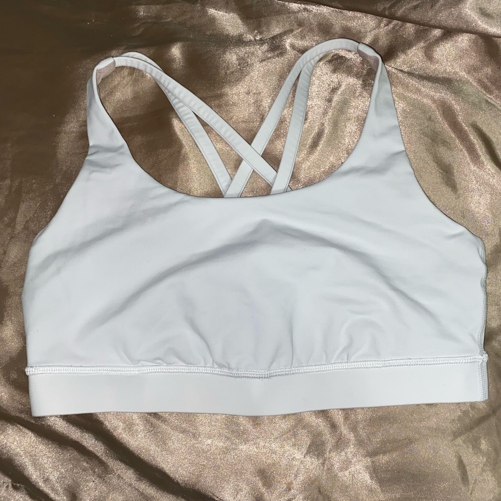 White Lululemon Energy Bra Size 8